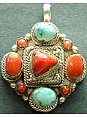 Turquoise Coral Pendant