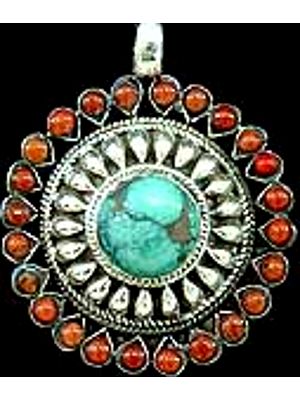 Turquoise Coral Pendant