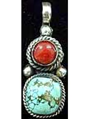 Turquoise Coral Pendant