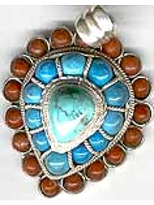Turquoise Coral Pendant