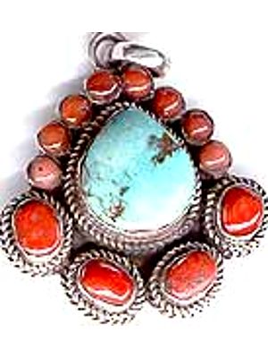 Turquoise Coral Pendant