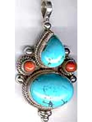 Turquoise Coral Pendant