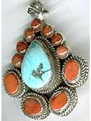 Turquoise Coral Pendant