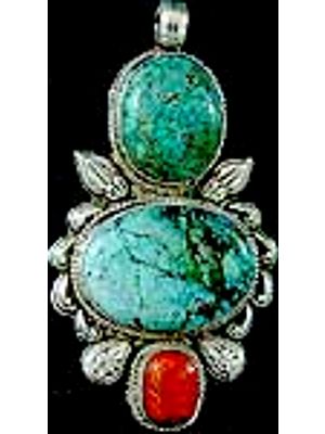 Turquoise Coral Pendant