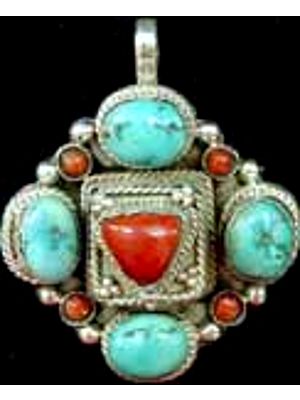 Turquoise Coral Pendant
