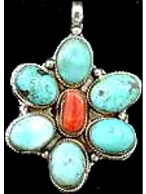Turquoise Coral Pendant