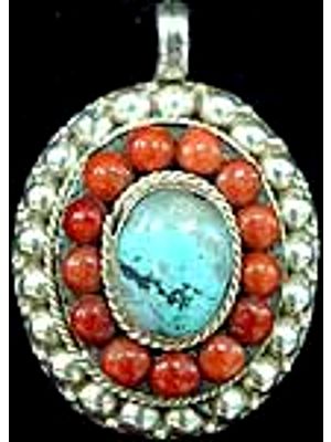 Turquoise Coral Pendant