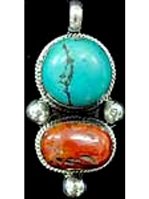 Turquoise Coral Pendant