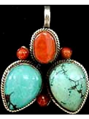 Turquoise Coral Pendant