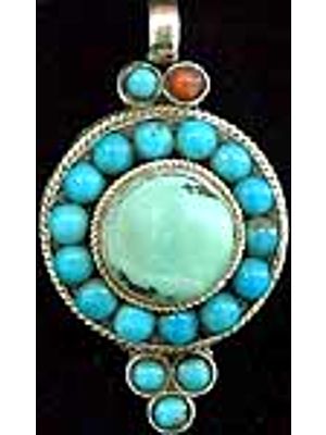 Turquoise Coral Pendant