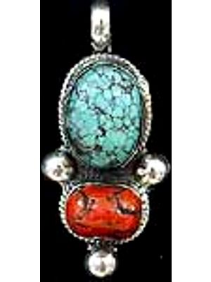 Turquoise Coral Pendant