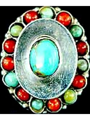 Turquoise Coral Poison Box Ring