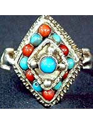 Turquoise Coral Ring