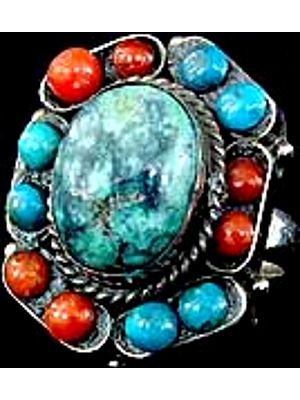 Turquoise Coral Ring