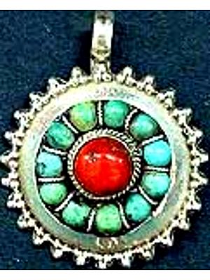 Turquoise Coral Sun Pendant
