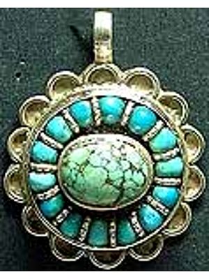 Turquoise Flower Pendant
