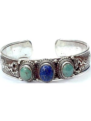 Turquoise Lapis Bracelet with Filigree