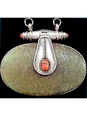 Turquoise Pendant with Coral