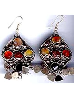 White Metal Ear Rings