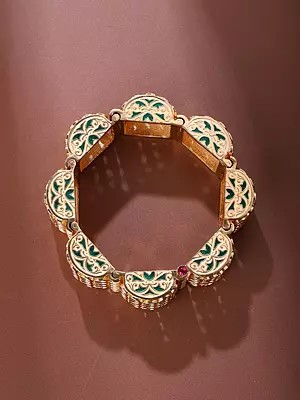 Meenakari Style Kundan Stone Openable Bracelet