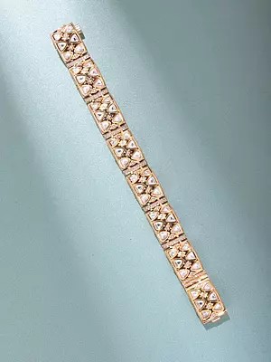 Kundan Stone Bracelet with Geometric Triangle Design