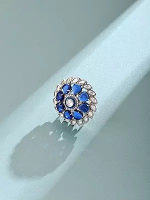 Statement Cocktail Ring with Floral American Diamonds