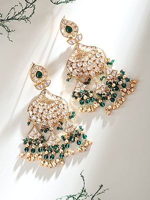 Kundan Stone Studded Ethnic Bridal Dangler Earrings