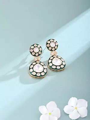 Polki Stone Teardrop Earrings