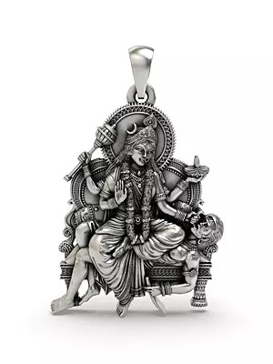 Goddess Baglamukhi Sterling Silver Pendant