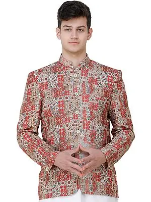 Tandori-Spice Wedding Blazer with Oriental Print