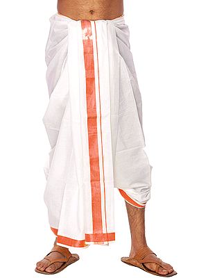 Dhoti from Kerala with Woven Border