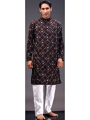 Black Kurta Set with Embroidery