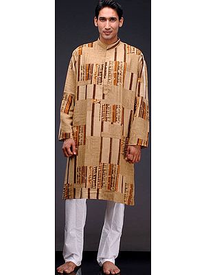 Brown Shaded Khadi Kurta Pajama