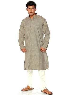 Khaki Khadi Kurta Pajama