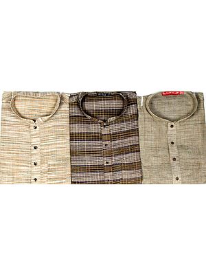 Lot of Three Khadi Kurta Pajama Sets