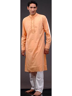 Orange Kurta Set with Embroidery