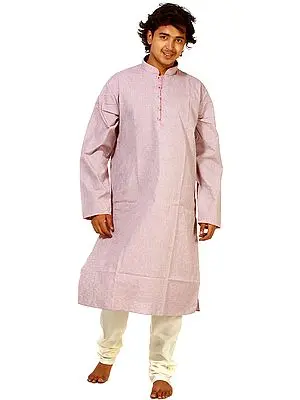 Morning-Glory Kurta Pajama with Woven Stripes