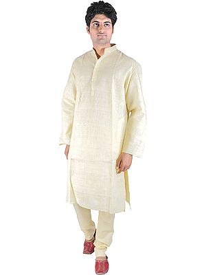 Daffodil-Yellow Khadi Kurta Pajama