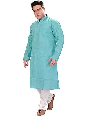 Plain Linen Kurta with White Pajama