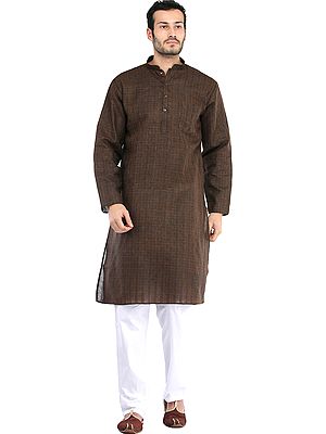 Kurta Pajama with Woven Checks