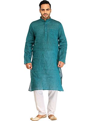 Casual Kurta Pajama Set with Woven Stripes