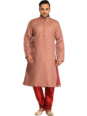 Wedding Banarasi Kurta Pajama Set with Woven Bootis All-Over