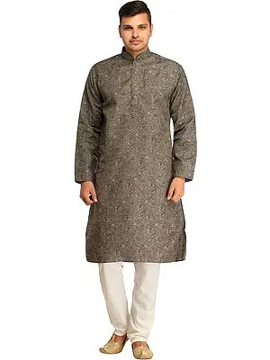 Casual Kurta Pajama Set with Printed Mughal Motifs