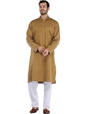 Plain Casual Kurta with White Pajama Set