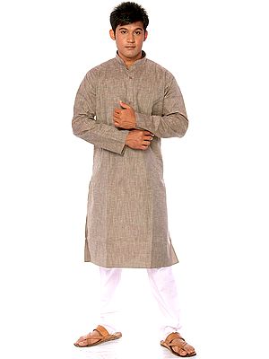 Taupe Gray Khadi Kurta Pajama