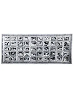 Super Large Painting - All Life Events of Mighty Lord Krishna (The Ultimate God)