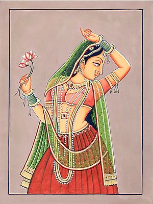 Lady in Dancing Pose with Flower