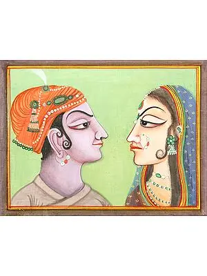 Royal Couple Painting | Rajasthani Artwork