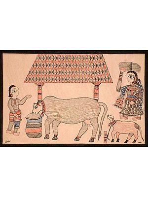 An Early Morning Village Scene