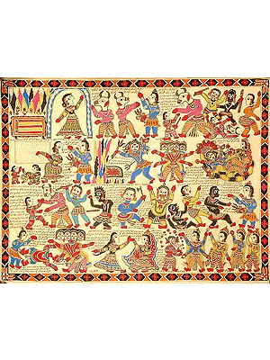 Birth of Lord Ganesha (An Action Packed Painting)